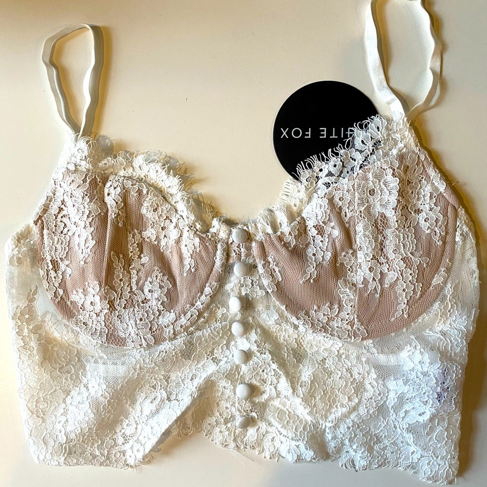 White fox corset top